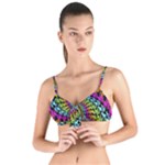 3d Grateful Dead 90 s Neon Dancing Bears Tie Up Cut Bikini Top