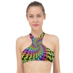 3d Grateful Dead 90 s Neon Dancing Bears High Neck Bikini Top