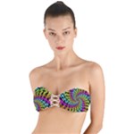 3d Grateful Dead 90 s Neon Dancing Bears Twist Bandeau Bikini Top