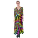 3d Grateful Dead 90 s Neon Dancing Bears Button Up Maxi Dress