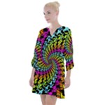 3d Grateful Dead 90 s Neon Dancing Bears Open Neck Shift Dress