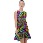 3d Grateful Dead 90 s Neon Dancing Bears Frill Swing Dress