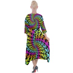 Quarter Sleeve Wrap Front Maxi Dress 