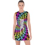 3d Grateful Dead 90 s Neon Dancing Bears Lace Up Front Bodycon Dress