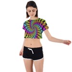 3d Grateful Dead 90 s Neon Dancing Bears Tie Back Short Sleeve Crop T-Shirt