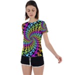 3d Grateful Dead 90 s Neon Dancing Bears Back Circle Cutout Sports T-Shirt