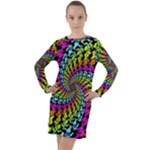 3d Grateful Dead 90 s Neon Dancing Bears Long Sleeve Hoodie Dress