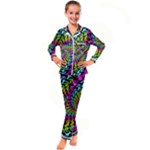 3d Grateful Dead 90 s Neon Dancing Bears Kids  Satin Long Sleeve Pajamas Set