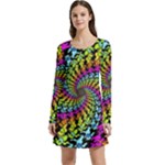 3d Grateful Dead 90 s Neon Dancing Bears Long Sleeve Velour Skater Dress