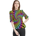 3d Grateful Dead 90 s Neon Dancing Bears Frill Neck Blouse