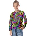 3d Grateful Dead 90 s Neon Dancing Bears Kids  Long Sleeve T-Shirt with Frill 