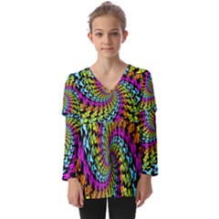 Kids  V Neck Casual Top 