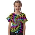 3d Grateful Dead 90 s Neon Dancing Bears Kids  Cut Out Flutter Sleeves