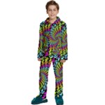 3d Grateful Dead 90 s Neon Dancing Bears Kids  Long Sleeve Velvet Pajamas Set