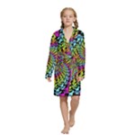 3d Grateful Dead 90 s Neon Dancing Bears Kids  Long Sleeve Velvet Lounge Robe