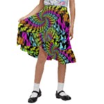 3d Grateful Dead 90 s Neon Dancing Bears Kids  Ruffle Flared Wrap Midi Skirt