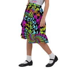 Kids  Ruffle Flared Wrap Midi Skirt 