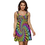 3d Grateful Dead 90 s Neon Dancing Bears Ruffle Strap Babydoll Chiffon Dress