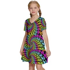 Kids  Short Sleeve Tiered Mini Dress 