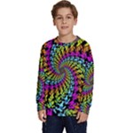 3d Grateful Dead 90 s Neon Dancing Bears Kids  Crewneck Sweatshirt