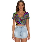 3d Grateful Dead 90 s Neon Dancing Bears V-Neck Crop Top