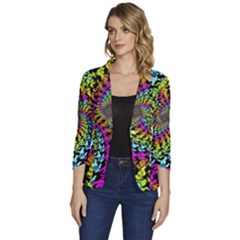 Women s One-Button 3/4 Sleeve Short Jacket 