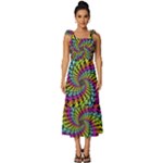 3d Grateful Dead 90 s Neon Dancing Bears Tie-Strap Tiered Midi Chiffon Dress