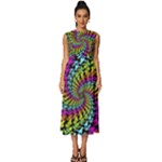 3d Grateful Dead 90 s Neon Dancing Bears Sleeveless Round Neck Midi Dress