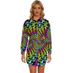 3d Grateful Dead 90 s Neon Dancing Bears Womens Long Sleeve Shirt Dress