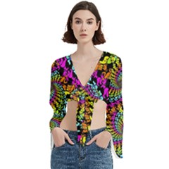 3d Grateful Dead 90 s Neon Dancing Bears Trumpet Sleeve Cropped Top from ArtsNow.com