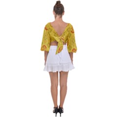 Tie Back Butterfly Sleeve Chiffon Top 