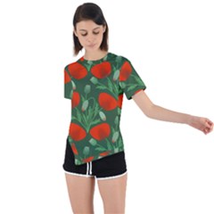 Asymmetrical Short Sleeve Sports T-Shirt 