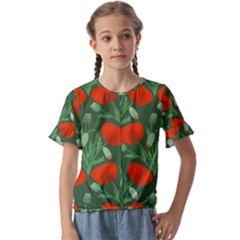 Kids  Cuff Sleeve Scrunch Bottom T-Shirt 