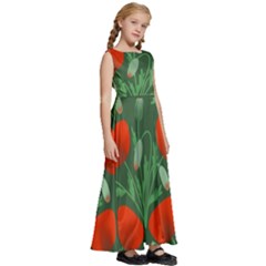 Kids  Satin Sleeveless Maxi Dress 