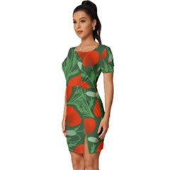 Fitted Knot Split End Bodycon Dress 