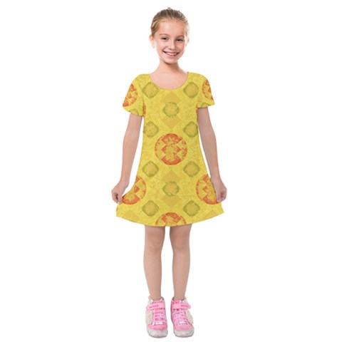 Art Pattern Design Background Kids  Short Sleeve Velvet Dress from ArtsNow.com