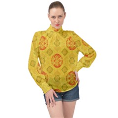 High Neck Long Sleeve Chiffon Top 