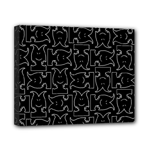 Enigmatic Demon Black and White Pattern Canvas 10  x 8  (Stretched) from ArtsNow.com