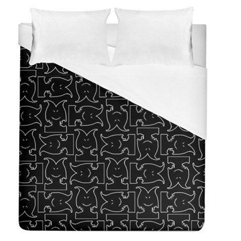 Enigmatic Demon Black and White Pattern Duvet Cover (Queen Size) from ArtsNow.com