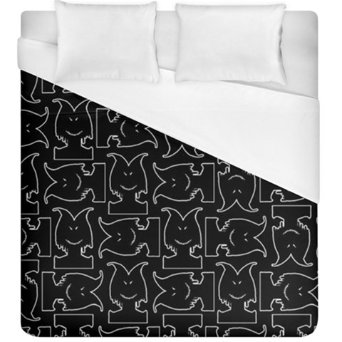 Enigmatic Demon Black and White Pattern Duvet Cover (King Size) from ArtsNow.com