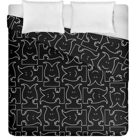 Enigmatic Demon Black and White Pattern Duvet Cover Double Side (King Size) from ArtsNow.com