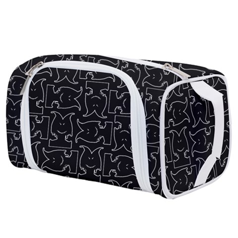 Enigmatic Demon Black and White Pattern Toiletries Pouch from ArtsNow.com