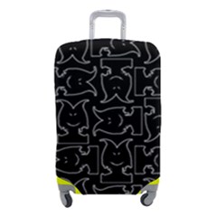 Enigmatic Demon Black and White Pattern Luggage Cover (Small) from ArtsNow.com