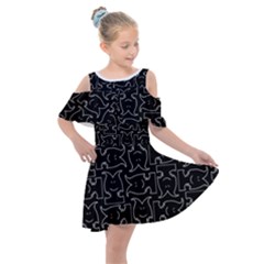 Kids  Shoulder Cutout Chiffon Dress 