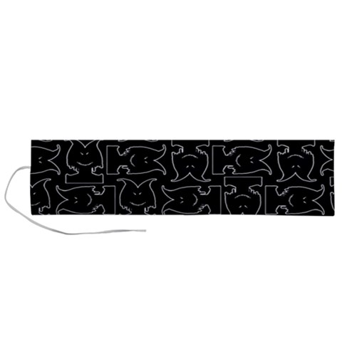 Enigmatic Demon Black and White Pattern Roll Up Canvas Pencil Holder (L) from ArtsNow.com