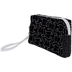 Enigmatic Demon Black and White Pattern Wristlet Pouch Bag (Small) from ArtsNow.com