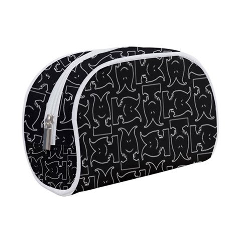 Enigmatic Demon Black and White Pattern Make Up Case (Small) from ArtsNow.com