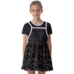 Kids  Short Sleeve Pinafore Style Dress 