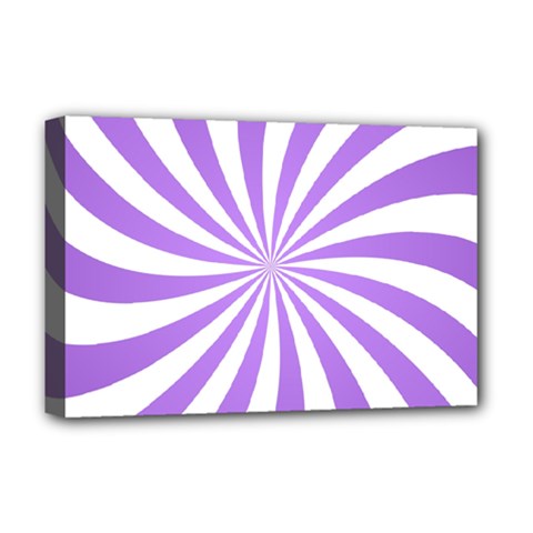 Spiral Vortex Rays Lavender Swirl Purple Deluxe Canvas 18  x 12  (Stretched) from ArtsNow.com