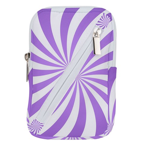 Spiral Vortex Rays Lavender Swirl Purple Belt Pouch Bag (Small) from ArtsNow.com